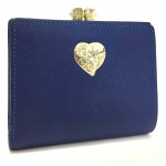 Yves Saint Laurent Heart Blue Bifold Wallet