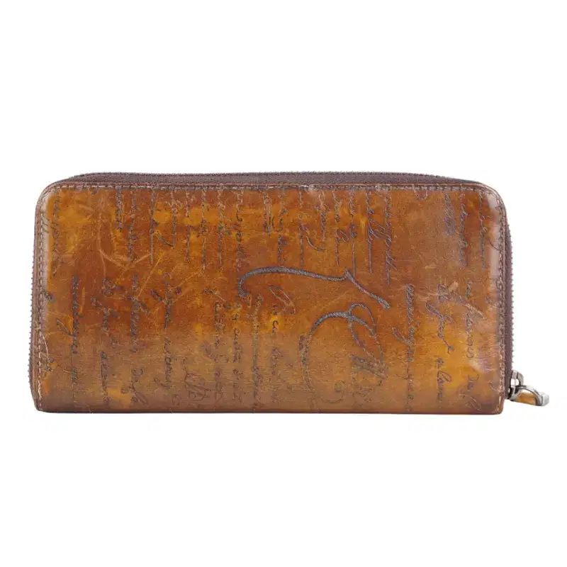 Berluti Itauba Scritto Leather Long Zipped Wallet- Luxepolis