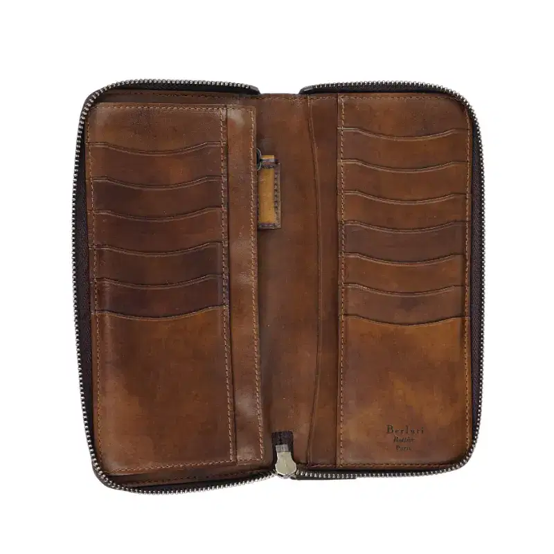 小物 Berluti ITAUBA Gold Scritto Long Wallet Berluti Itauba Scritto Leather Long Zipped Wallet- Luxepolis
