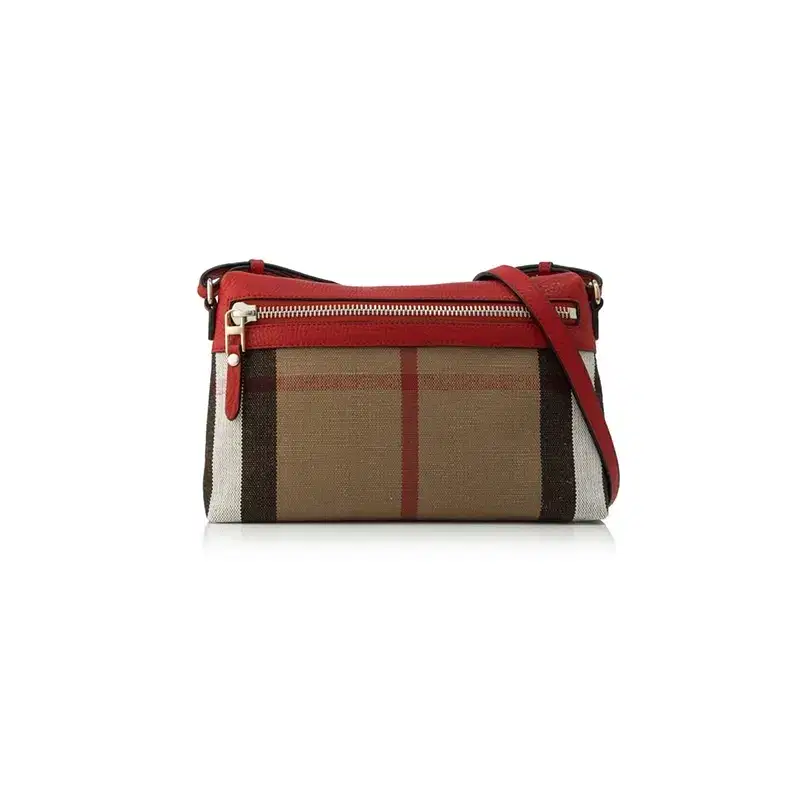 BURBERRY チェスフォルティンクカトホルタ 8081081A1189 Burberry Small Farley Canvas Check and Leather Clutch