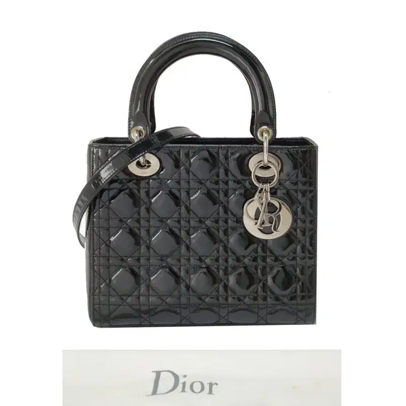 Dior Medium Black Patent Cannage Lady Dior Bag | Luxepolis India
