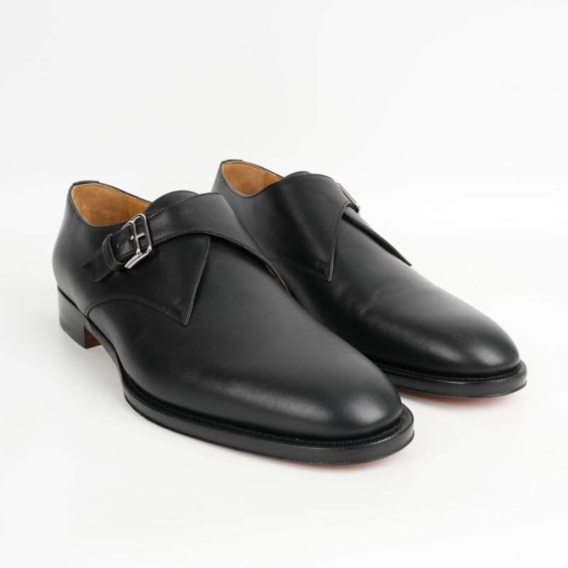 Hermes Black Loafers,Size 44.5 - Luxepolis India