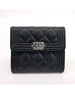Chanel Caviar Boy Bifold Wallet A80734