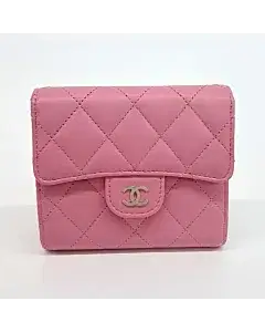 Chanel lambskin bi-fold wallet