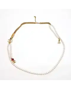 Chanel pearl-embellished belt