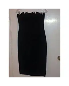 A Black Strapless Corset Dress