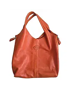TOD'S Orange Leather Tote
