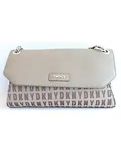 DKNY Monogram Print Flap Messenger Bag
