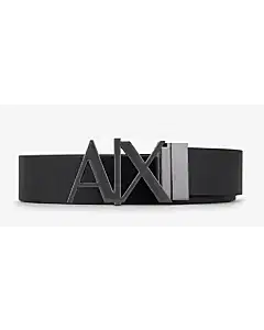 Armani Exchange Logo Buckle Leather Belt