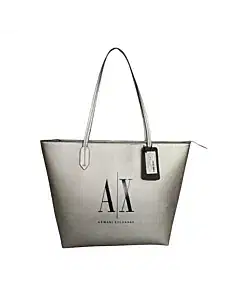 Armani Exchange Metallic Silver Tote