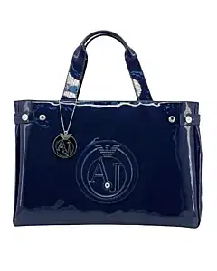 Armani Jeans Patent East West Logo Tote