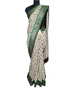Anamika Khanna Offwhite/Teal Saree