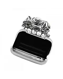 ALEXANDER MCQUEEN SILVER PATENT KNUCKLE BOX CLUTCH