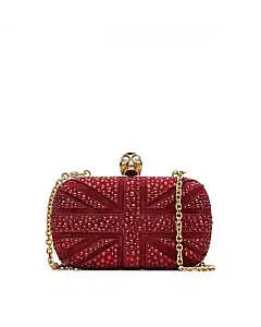 ALEXANDER MCQUEEN EMBELLISHED RED CLUTCH