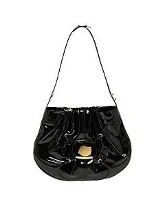 Alexander McQueen Patent Leather Clover Hobo Bag