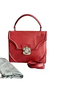Alexander McQueen Crystal Flower Clasp Top Handle Bag