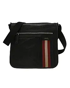 Bally Black Perforated Messenger Bag