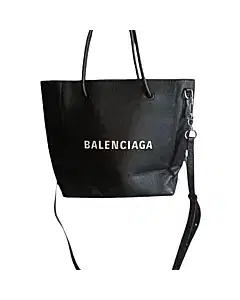Balenciaga Black Leather Shopper Tote