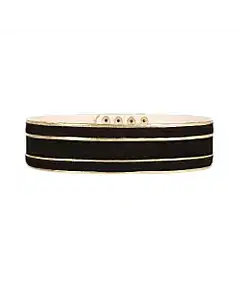 Balmain Piped Suede Belt