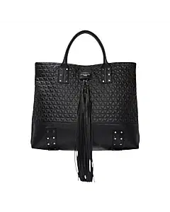 Balmain Domaine Black Quilted Leather Tote