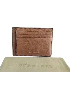Burberry Men's House Check Grainy Leather Money Clip