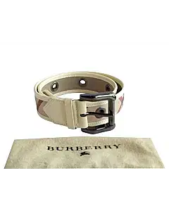 Burberry Nova Check Canvas and Leather Belt