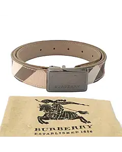 Burberry Check Square Buckle Belt
