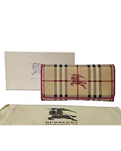 Burberry Haymarket Check PVC Continental Wallet