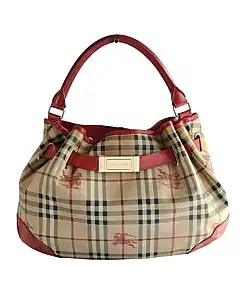 Burberry Haymarket Check Coated Canvas Willenmore Medium Hobo Bag