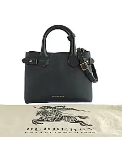 Burberry Banner House Check Small Leather Tote