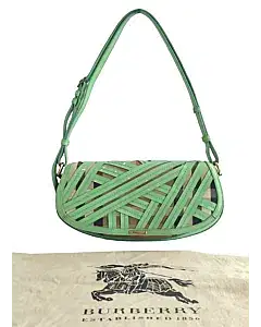 Burberry Patent Leather and House Check Canvas Lilford Shoulder Bag