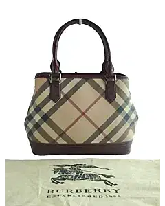 Burberry Nova Check PVC and Patent Leather Tote