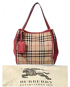 Burberry Check Red Canter Small Horseferry Tote