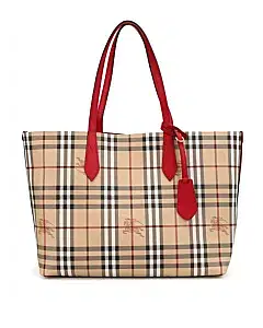 Burberry Red Lavenby Medium Leather Reversible Tote