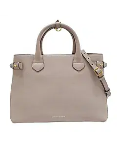 Burberry Banner House Check Canvas and Leather Medium Tote
