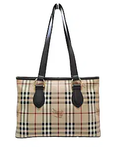Burberry Haymarket Check PVC and Leather Regent Tote