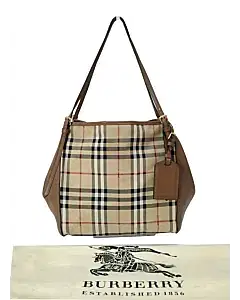 Burberry Canterbury Haymarket Check Canvas and Leather Tote