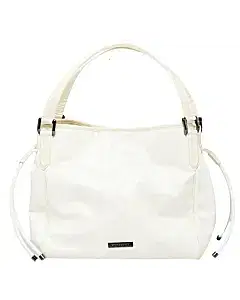 Burberry White Check Embossed Patent Leather Canterbury Tote