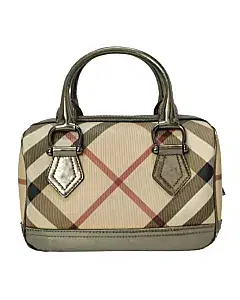 Burberry Nova Check PVC Metallic Leather Chester Boston Bag