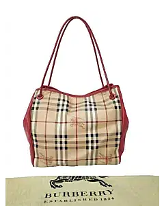 Burberry Haymarket Canvas and Leather Small Canterbury Tote