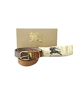 Burberry Tan Self Checked Belt