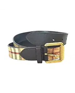 Burberry Women's Haymarket Dark Grey Check Belt