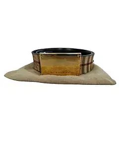 Burberry Plaque Buckle Check Belt