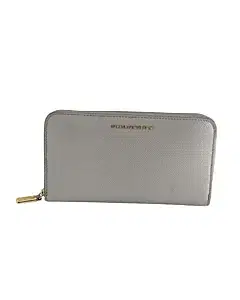 Burberry Pebbled Leather Zip Around Wallet