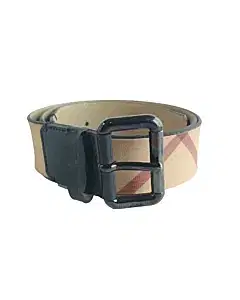 Burberry Beige/Black Nova Check Canvas Leather Belt