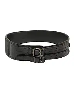 Burberry Black Patent Double Buckle Leather