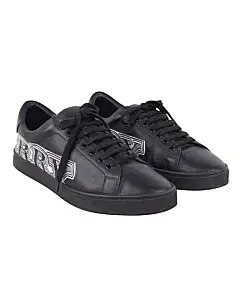 Burberry Black Leather Albert Logo Sneakers