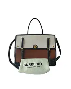 Burberry Canvas Leather And Cotton Elizabeth Bag
