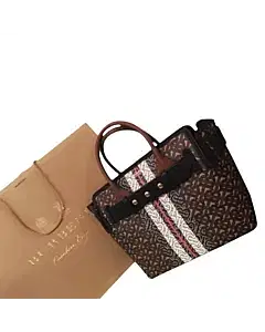 Burberry The Medium Monogram Stripe E-canvas Tote