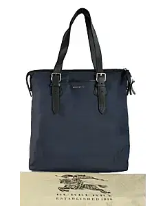 Burberry Trenton Trimmed Canvas and Leather Tote